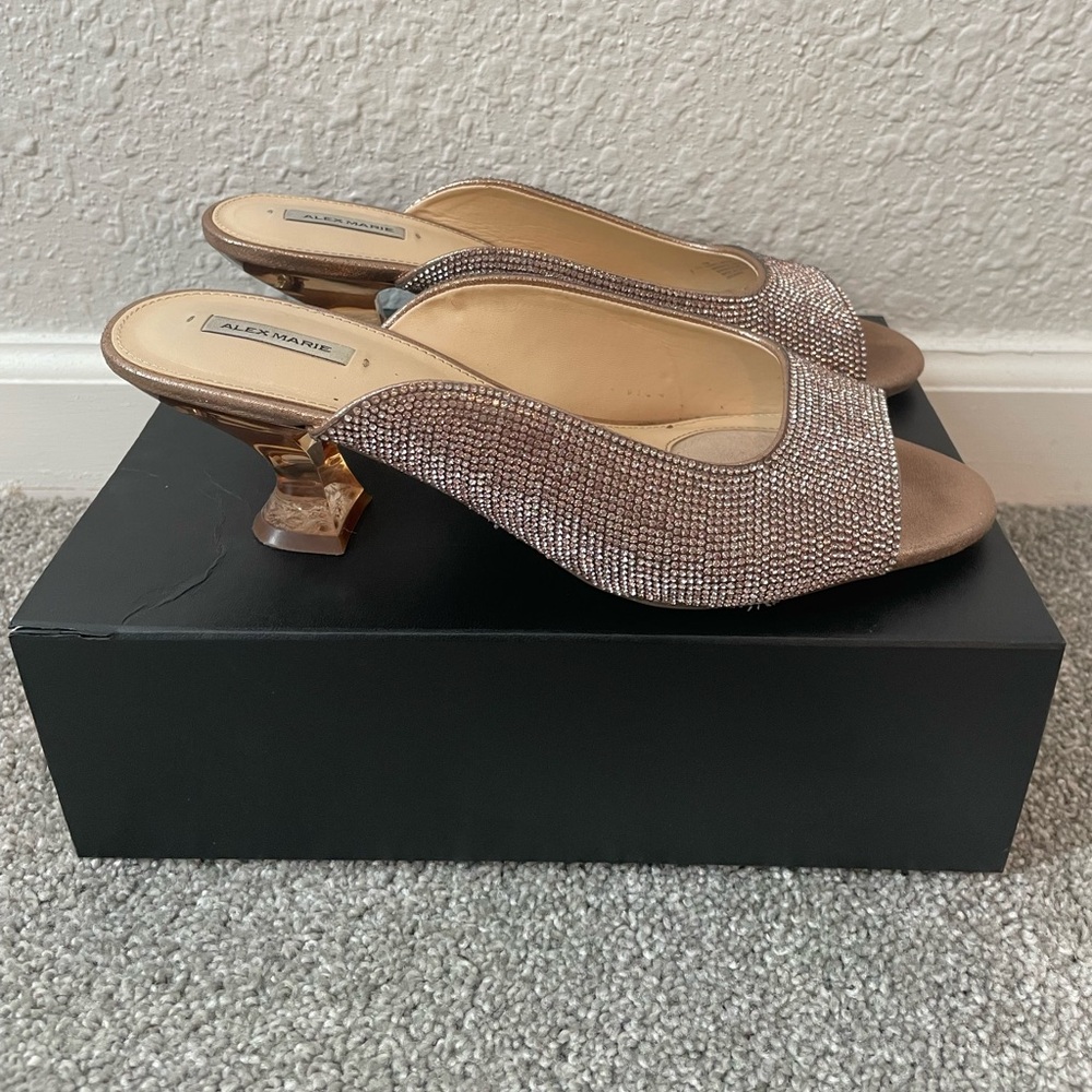 Open-Toe Mule Heel | Rose Gold